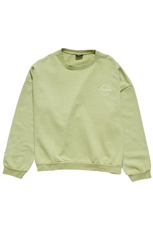 Stussy Womens City Circle OS Crew Leisure Sets Green - OTNAR9561